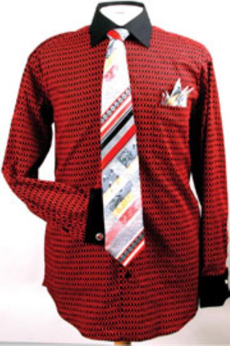 black and red dress shirt mens