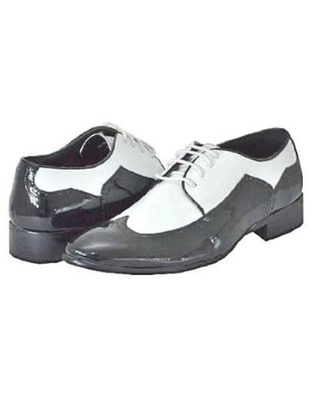white and blue dress shoes