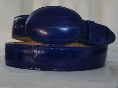 Genuine Authentic Faded Electric Blue Eel Skin Western Cowboy Belt ...