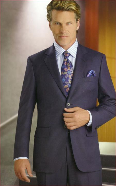 Men's Suit Authentic Real With Tags Suit 2 Pleat Blue