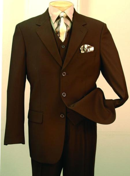 Men's Fashion three piece suit in Luxurious Brown 
