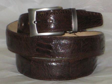 Men's Genuine Authentic Brown Ostrich Leg Belt 