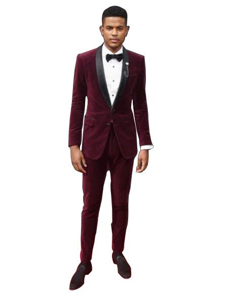 velvet suit maroon