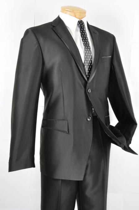 Men's Slim Fit Trimmed Two Tone Blazer/affordable suit online sale/Tuxedo - Black
