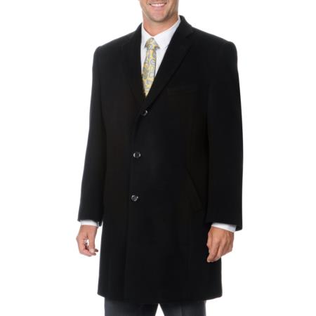 Men's Dress Coat 'Ram' Black Blend Herringbone Men's Car coat Overcoat ...