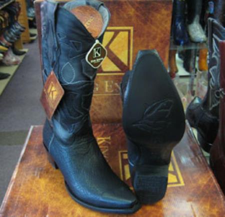 Mens King Exotic Boots Cowboy Style By los altos Boots botas For Sale Genunie Shark Black Snip Toe Western Cowboy Dress Cowboy Boot Cheap Priced For Sale Online