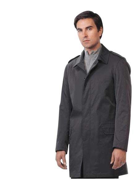 Men's Raincoat - Trench Coat Black