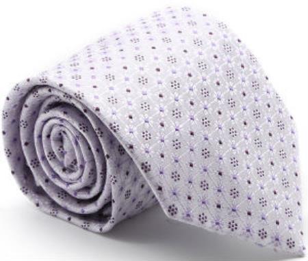 Men's Premium Flower Floral Pattern Ties Lavender - Men's Neck Ties - Mens Dress Tie - Trendy Mens Ties