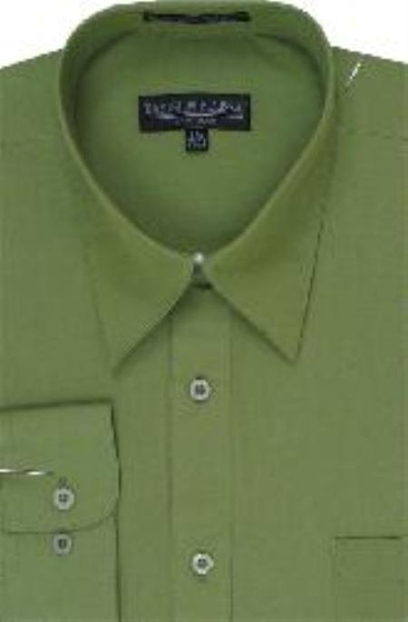 Men's Dark lime mint Dress Shirt 