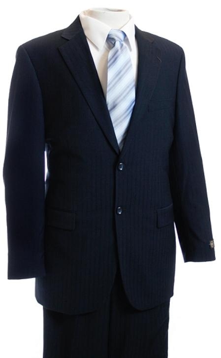Men's Dark Navy Tone/Tone Pinstripe Designer affordable Cheap Priced Business Suits Clearance Sale online sale  Dark Blue Suit