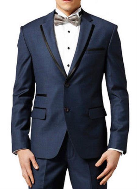 Men Navy ~ Midnight blue Fashion Designer Wedding Groom Tuxe