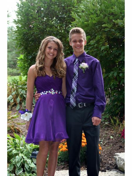 matching prom couples purple