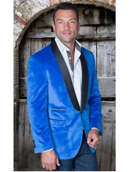 Royal Blue Velvet Jacket