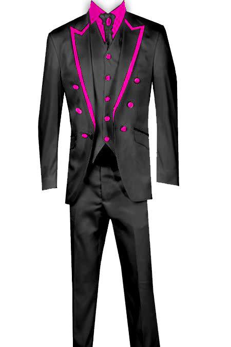 pink and black suit jacket