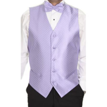 Men's Lavender Patterned 4-piece Vest ~ Waistcoat ~ Waist co