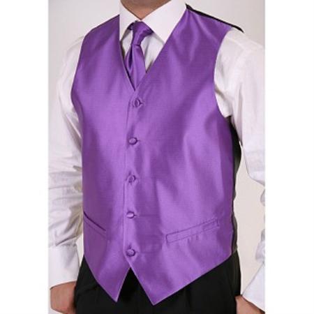 Men's Purple 2-piece Vest Set