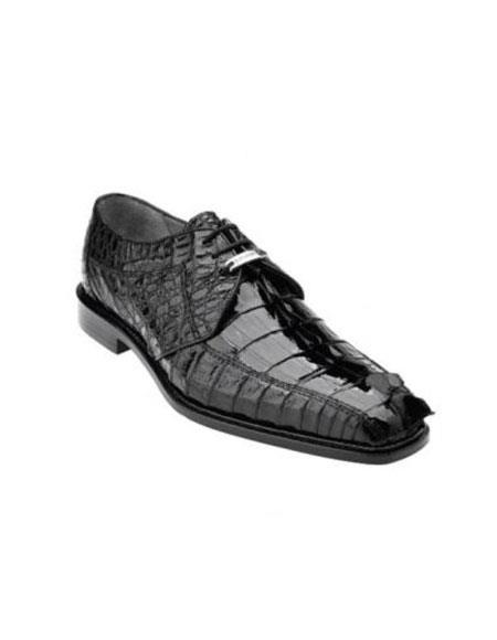 Colombo Hornback Crocodile Shoes Black