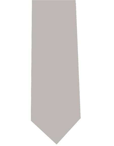 Men's Silver Polyester Extra Long Neck Tie-Men's Neck Ties - Mens Dress Tie - Trendy Mens Ties