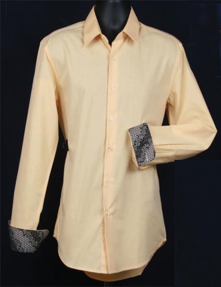 Slim Fit Corn Men's Long Sleeve Cotton/Poly Buttoned Collar Men's Dress ...