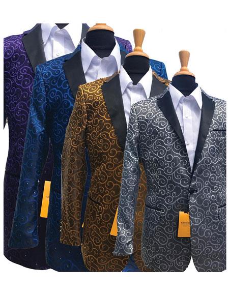 Alberto Nardoni Brand Fashionable Paisley Tuxedo Sparkling Sequin