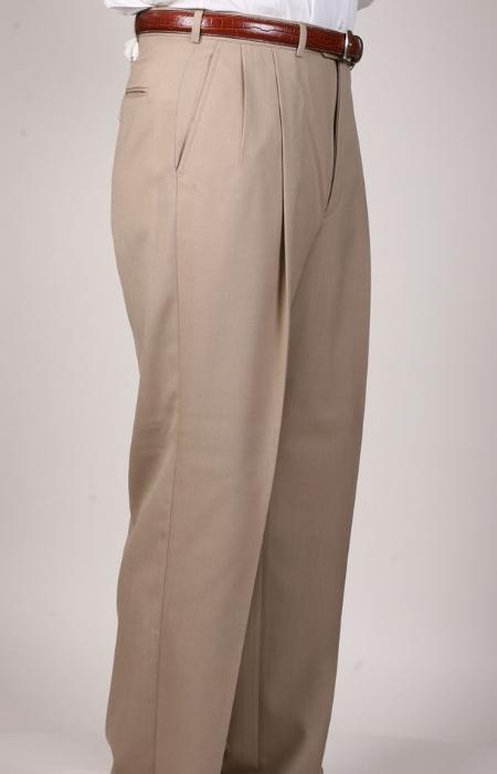 Tan ~ Beige Somerset Double-Pleated Slacks / Dress Pants Tro