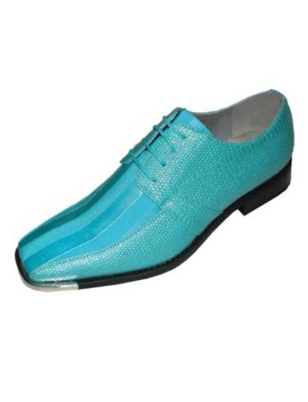 Mens Turquoise Color Shoes 12385 