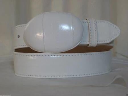 Genuine Authentic Faded White Eel Skin Western Cowboy Belt 