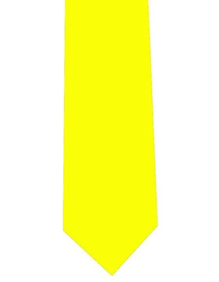 Men's Extra Long Polyester Yellow Solid Neck Tie-Men's Neck Ties - Mens Dress Tie - Trendy Mens Ties