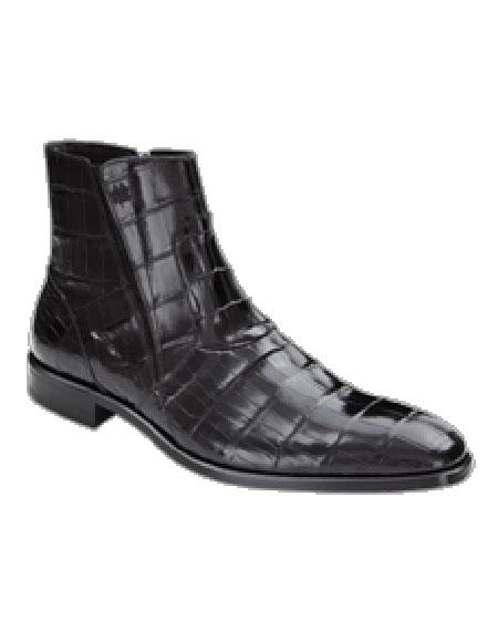 Men's Mezlan Platinum Black Genuine World Best Alligator ~ Gator Skin ...