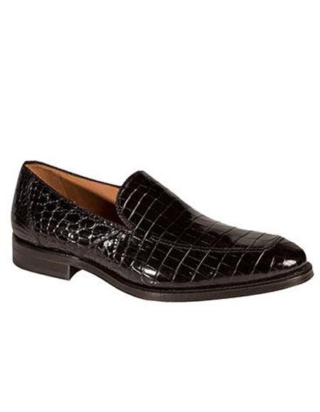 SKU#GD277 Men's Mezlan Platinum Black Genuine World Best Alligator ...