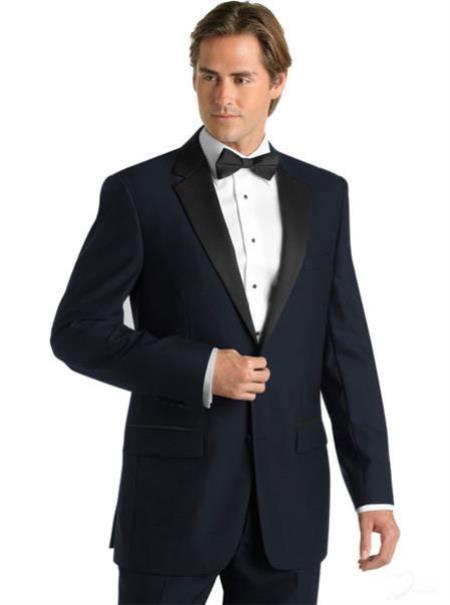 Midnight Navy Blue Deville Tuxedo with Contrasting Notch