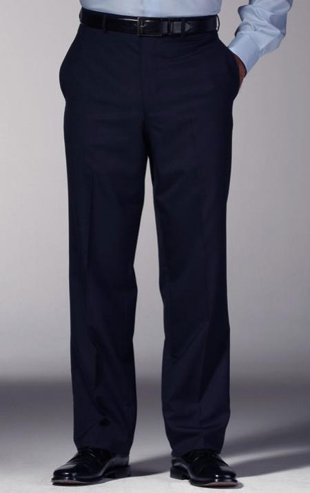 Men's Alberto Navy Blue Slim Fit Dress Pants