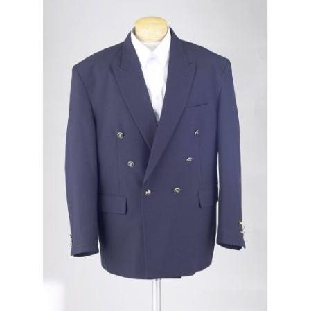 SKU#POE56 New Mens Navy Blue Double Breasted Dinner Blazer Suit Jacket ...