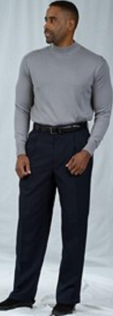 Jil Sander Navy Pleated Trousers in Blue for Men | Lyst