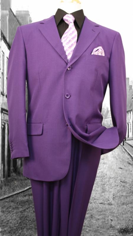 Super 120'S G-Purple Solid Color Suit