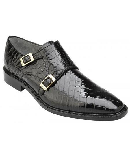 Men's Double Monk Strap Plain Toe Genuine World Best Alligator ~ Gator ...