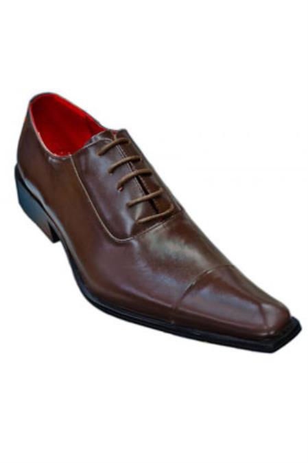 SKU#SS-51U8 Zota Brand Brown Pointed Toe Leather Shoes