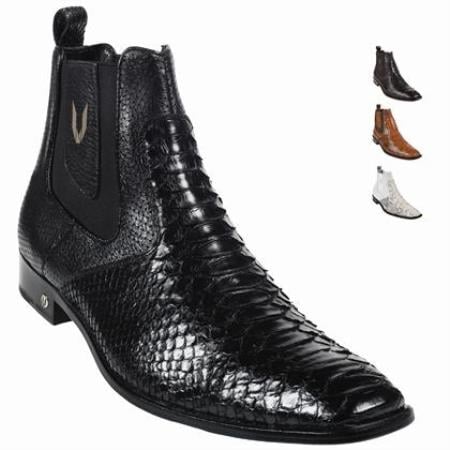 SKU#KA3667 python ~ snake Skin Dressy Short Mens Boot – Black Ankle ...