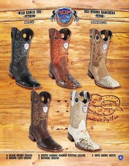 Ranch Toe Genuine python ~ snake Cowboy Western Boots Multi-color ...