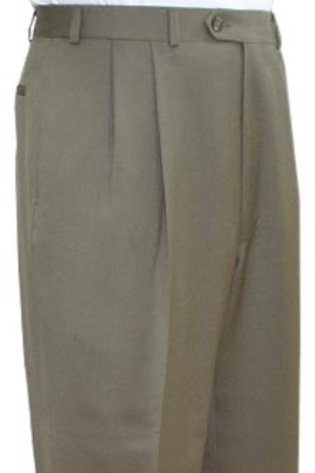 pleated tan pants