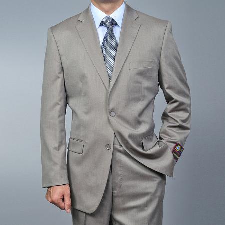 Men's Sand Twill-pattern 2-button Khaki ~ Texture ~ Sand Pattern Cheap Priced Business Suits Clearance Sale 2 Piece Suits - Two piece Business suits Suit