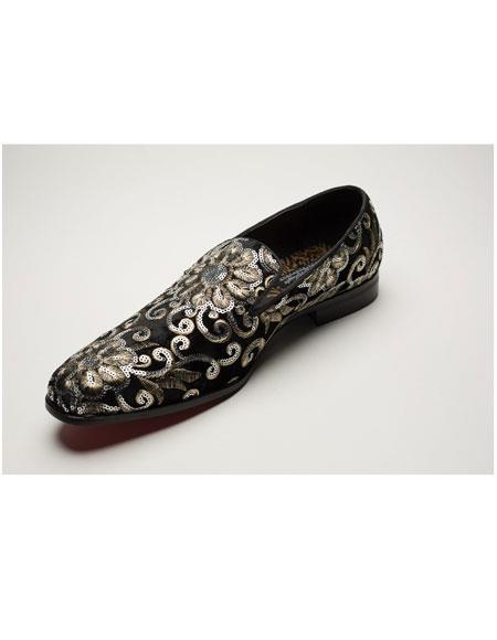 black floral dress shoes
