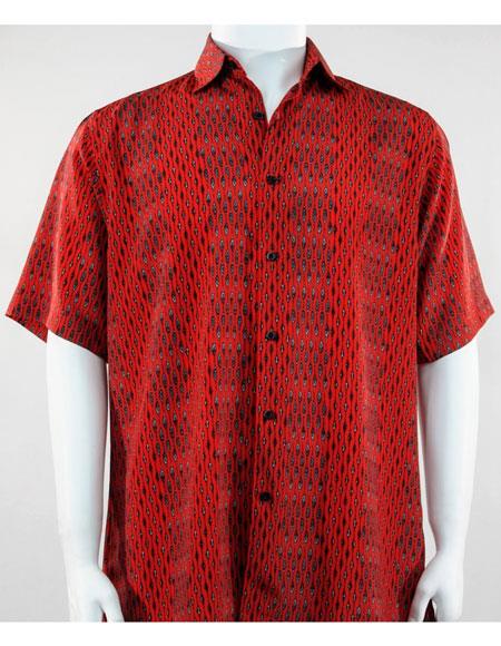 short sleeve red shirt men