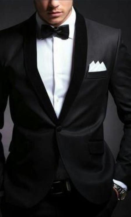 Men's Velvet Suit Lapel Suit - 100% Percent Wool Fabric Suit