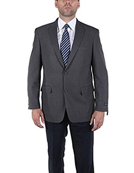 Men’s Classic 2 Button Gray Blazer Suit Jacket 