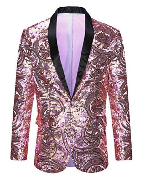 $79 Mens Hot light Pink blazers Sport coat Suit Jacket Velvet, USA