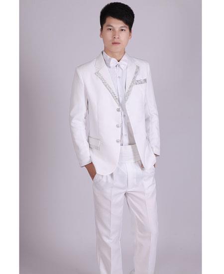 silver and white suits for prom