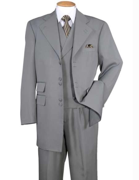 Men's Gray 6 Button Wide Double Breasted Zoot Suit - Pimp Suit - Zuit ...