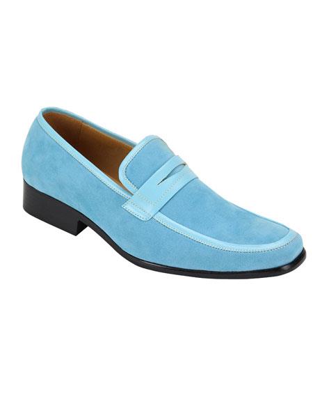blue slip on dress shoes