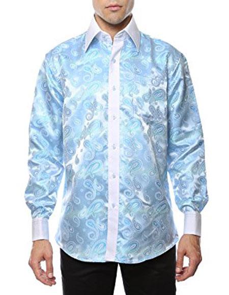 sky blue floral shirt